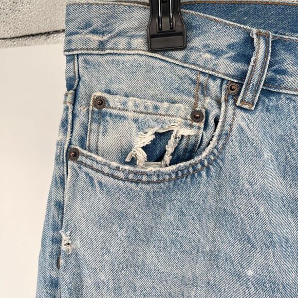 ZARA Women’s High Rise Button Fly Distressed Straight Leg Jeans Size 34 - Picture 5 of 13